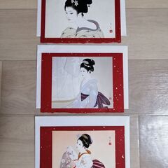 志村立美（しむら たつみ）の美人画のグリーティングカード（３枚）①