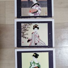 志村立美（しむら たつみ）の美人画のグリーティングカード（３枚）③