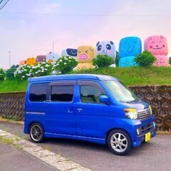 ダイハツ アトレーワゴン カスタム ターボ 後期型 車検付 ブルー 値下げしました S321Gの画像