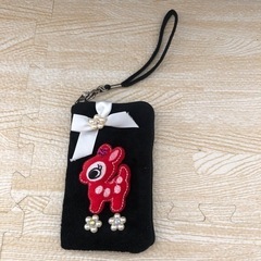 新品　ミニポーチ　バンビ(ストラップ取り外せます)