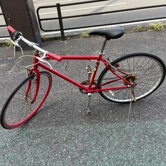 【リサイクルショップどりーむ天保山店】●375●　自転車　クロスバイク　27インチ　7段ギア付き　オシャレ赤色( *´艸｀) リサイクルショップどりーむ天保山店】○375○ 自転車 クロスバイク 27