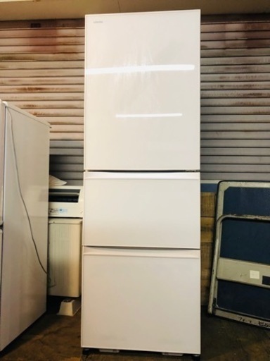 配送可能　東芝 TOSHIBA GR-G38SXV（ZW） [冷蔵庫 Gシリーズ （375L・右開き） 3ドア クリアガラスドアタイプ クリアシェルホワイト]
