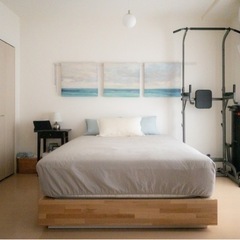 IKEA Double Bed ダブルマットレスとベッドフレーム 収納付きの画像