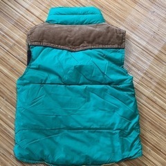 130 暖かいリバーシブルベスト　グリーン防寒の画像