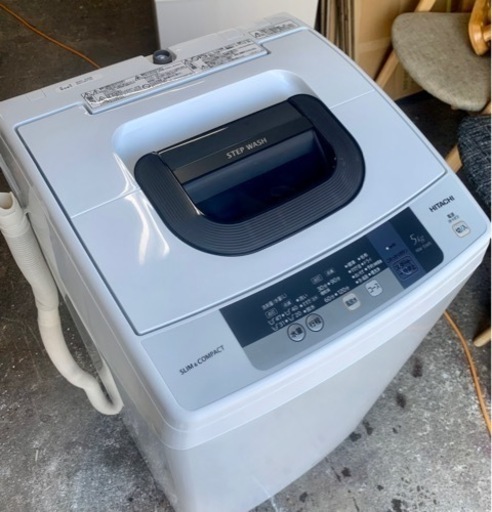 札幌市内配送無料 16年製 HITACHI 日立 5kg 全自動洗濯機 NW-5WR ボディ幅50cm