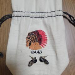 新品未使用⭐SAAD⭐オニキス✕シルバー925燻しピアス