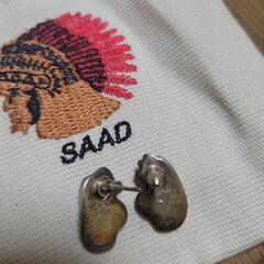 新品未使用⭐SAAD⭐オニキス✕シルバー925燻しピアスの画像