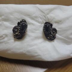 新品未使用⭐SAAD⭐オニキス✕シルバー925燻しピアスの画像