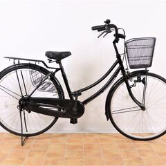 G38 ブラックカラー 自転車 かご付き ママチャリ 26インチ...