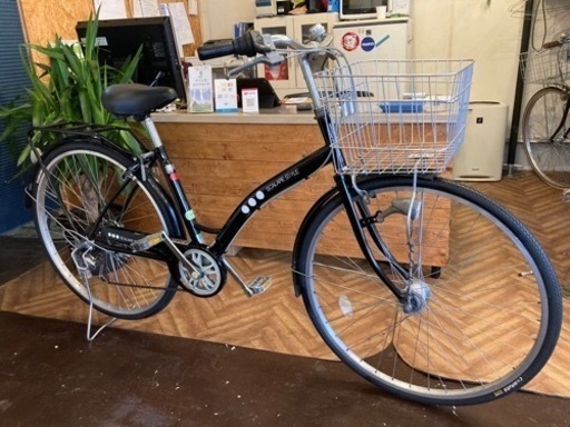 【タイヤ・チューブ新品！】LEDオートライト6段　27インチ自転車　ブラック