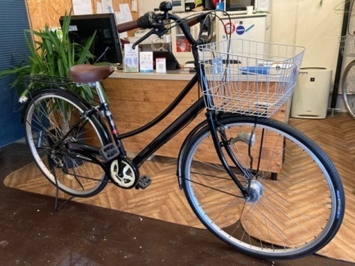 取引中【LEDオートライト・6段変速】27インチ自転車　黒色