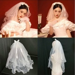 ベール ウエディング 蝶結び付き 花嫁 結婚式の画像