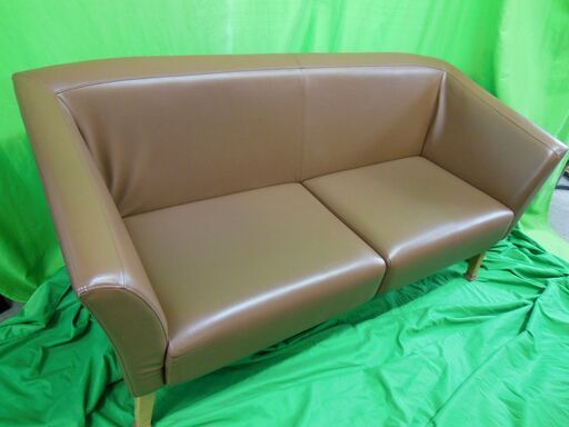 R220929-002Z パブリック株式会社 2人掛けソファ ソファ 茶色系 中古品 横147×高71×奥60 中古品 【在庫2】