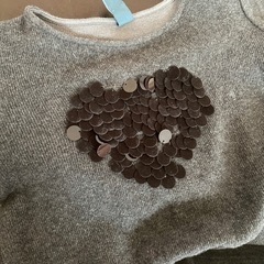 ZARA KIDS 110 4-5y チュニック ニットワンピース ハート茶 冬の画像