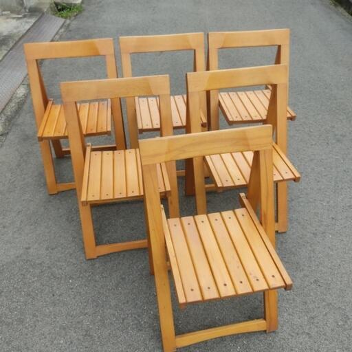 折りたたみ式ウッドチェア 6脚セット