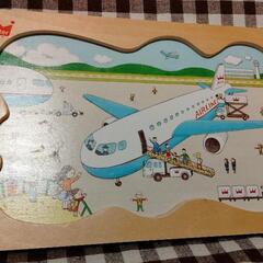 【中古品】木製おもちゃ　パズル　飛行機　ED.Interの画像