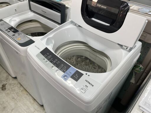 洗濯機の分解クリーニング行っています！配送設置込み　日立5.0K洗濯機　スリムタイプ　2019年製　分解クリーニング済み！！