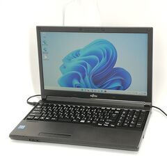 保証付 日本製 Wi-Fi有 15.6型 ノートパソコン 富士通 A576/P 中古良品 第6世代 Celeron 4GB DVD 無線 Bluetooth Windows11 Office済