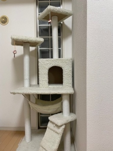【取りに来てくれる方限定】キャットタワー！ほぼ未使用、傷なし