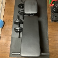 ベンチ＋ダンベル＋マットの3点セットの画像