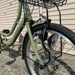 新品★未使用　ママチャリ　20インチ　チャイルドシートok　エバーグリーンの画像