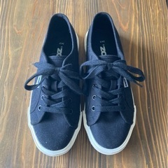 mozのキャンバススニーカー（黒）24cm