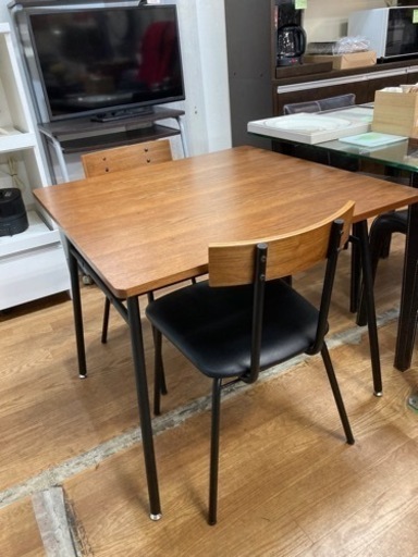 ニトリ ダイニング3点セット ウォルブ80 中古