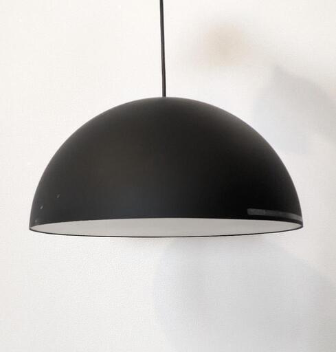 【引取限定】MUJI 無印良品 ペンダントライト半球 Mサイズ 黒 ブラック 電球つき