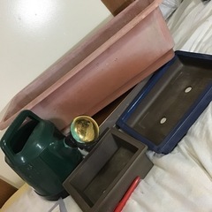 植木鉢A  プランター 瀬戸物　22.5✖️30.5✖️h5.5cm  青の画像