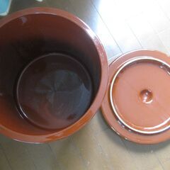 漬物用かめ＆中蓋。18ℓ　新品同様の画像