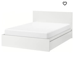 IKEA MALM マルム ベッドフレーム 収納ボックス4個付き...