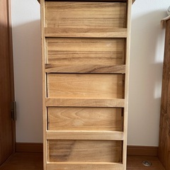 収納、５段、グリーン系、木製の画像