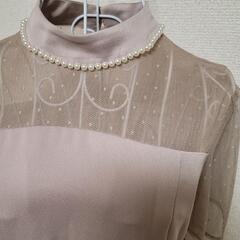 アンレクレ ワンピース パーティ ドレス パール くすみピンクの画像