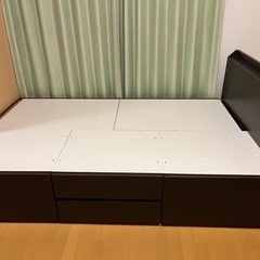 ニトリ収納付きチェストベッドフレーム　セミダブルの画像