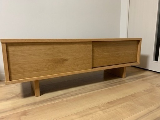 無印良品　MUJI オーク材ＡＶラック薄型（引戸）・幅１１０ｃｍ　テレビ台