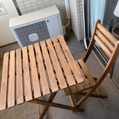 IKEA ベランダ テーブル 椅子 ガーデニング