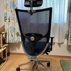 【値下げ】バルバーニ　ハイバックオフィスチェア ブラック×ブルー DD-C777 値下げ】バルバーニ ハイバックオフィスチェア ブラック×ブルー DD-C777