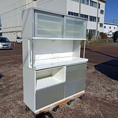 白エナメル塗装 キッチンボード 食器棚『中古良品』W1410 白エナメル塗装 キッチンボード 食器棚『中古良品』W1410