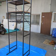 ランドリーラック伸縮 バスケット付きの画像