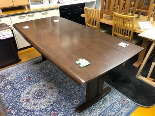 【リサイクルサービス八光　田上店　配達・設置OK】ダークブラウン　6人掛けダイニングセット