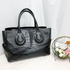 ☆T2171☆ PIEGA ピエガ ハンドバッグ　クロコ調型押し