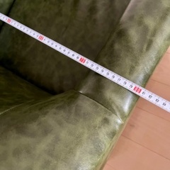 1人掛けソファ　合皮オリーブ色の画像