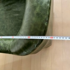 1人掛けソファ　合皮オリーブ色の画像