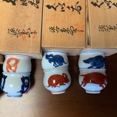 6日までの期間限定　有田焼　おちょこ　干支　9セットの画像