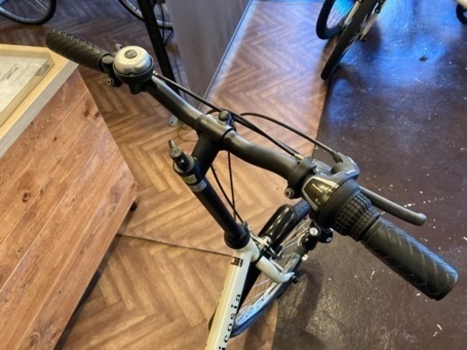 【ライト付き】6段変速　20インチ折りたたみ自転車　オフホワイト