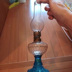 アンティーク　和ガラス　骨董　骨董品　古美術　ランプ　オイルランプ