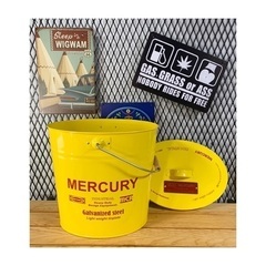 MERCURY ブリキバケツ フタ付き イエロー