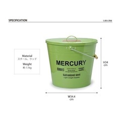 MERCURY ブリキバケツ フタ付き イエローの画像