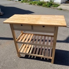 美原店 IKEA FÖRHÖJA フォルホイア キッチンワゴン, バーチ, 100x43 cm