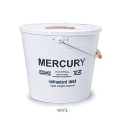 MERCURY ブリキバケツ フタ付き ホワイトの画像